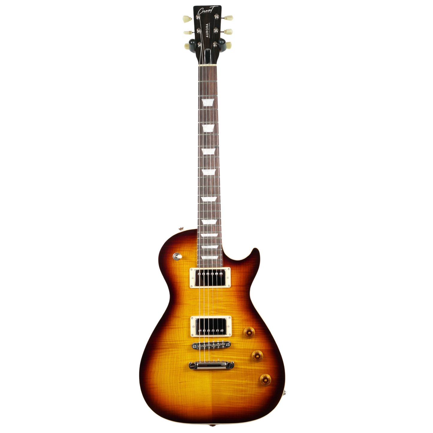 AURORA CUSTOM MP2 GUITAR-X PICKUP SWAPPING - BURNT WHISKERBURST #32340 (INCLUDES FREE HISCOX HARDCASE)