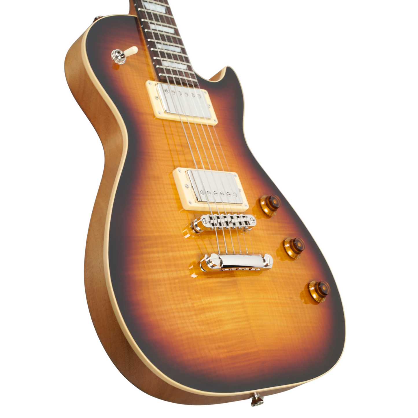 AURORA CUSTOM MP2 GUITAR-X PICKUP SWAPPING - BURNT WHISKERBURST #32340 (INCLUDES FREE HISCOX HARDCASE)