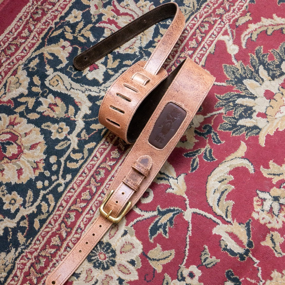 Deluxe 'Whiskerbucker' Genuine Leather Strap - Light Brown