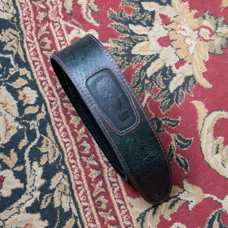 'Whiskerbucker' Genuine Leather Strap - Black