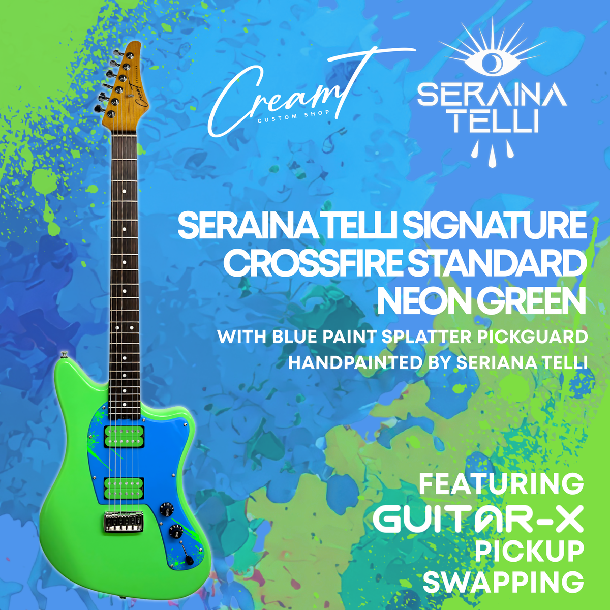 SERAINA TELLI SIGNATURE CROSSFIRE STANDARD HH - NEON GREEN (PRE-ORDER)