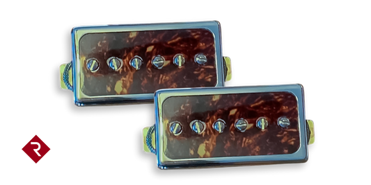 Lollar Novel 90 Humbucker Sized P-90 Single Coil Set Tortoiseshell with Relish Mount